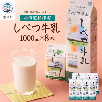 しべつ牛乳1L×8本 北海道 パックミルク 美味しい【配送不可地域：離島】【1613974】