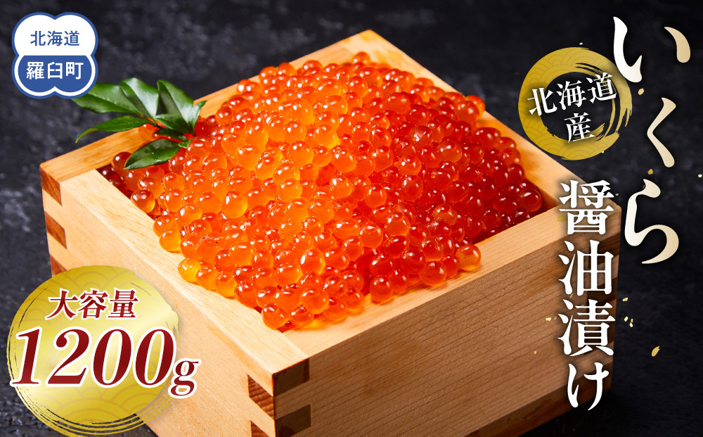 北海道産 いくら（鮭卵）醤油漬け 1.2kg(200g×6パック)  個魚介類 北海道 海産物 魚介 小分けパック 生産者 支援 応援