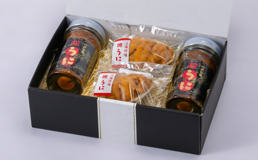 青森県産粒うに(50g×2本)と、焼きうに(40g×2個)のセット【配送不可地域：離島】【1657344】