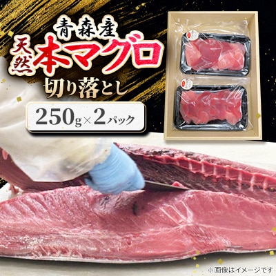 【市場直送!】青森産　天然本マグロ　切り落とし まぐろ(赤身・中トロ・大トロ入り)　250g×2P【配送不可地域：離島】【1657204】