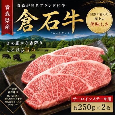 A4 ランク以上 あおもり 倉石牛 サーロインステーキ 約250g×2枚【配送不可地域：離島】【1757304】