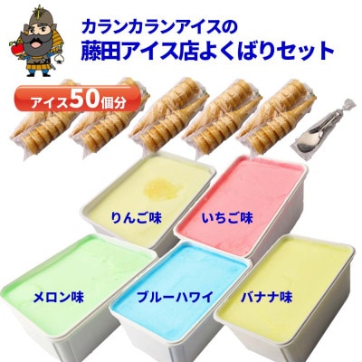 よくばりアイスセット【ケースアイス×5種類・コーン×50個・盛り付け用ヘラ付き】【配送不可地域：離島】【1657753】