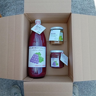 ぶどうジュース1L×1本・ぶどうジャム200g×2個セット【1281510】