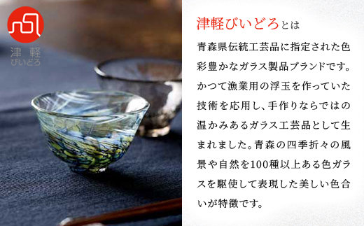 津軽びいどろ　あおもりの肴盃4柄セット【1118145】