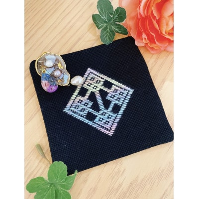 手作りの一点物 つがるこぎん刺しコースター【1719279】