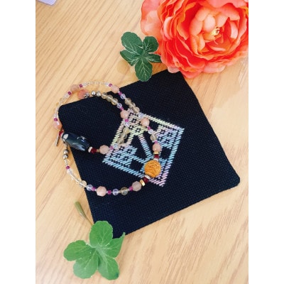 手作りの一点物 つがるこぎん刺しコースター【1719279】