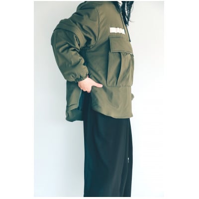 [KAPOK KNOT] カンガルーパーカー UNISEX オリーブ Lサイズ1着 カポック ダウン【1371099】