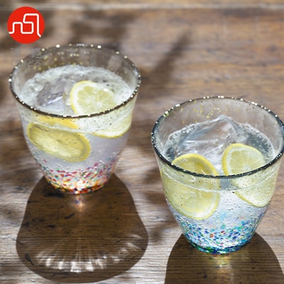 津軽びいどろ はなび金彩ロックグラス【1490229】