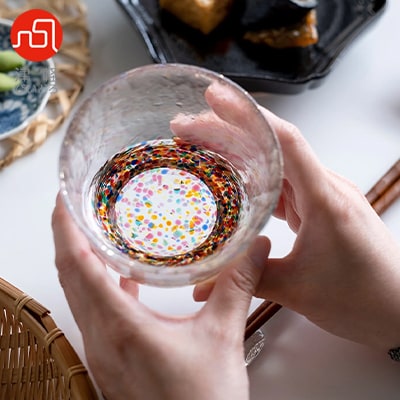 津軽びいどろ はなび金彩ロックグラス【1490229】