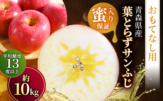 【26年11月〜12月発送】平均糖度13度以上! 蜜入り 葉とらずサンふじ 約10kg おもてなし用【配送不可地域：離島・沖縄県】【1612856】