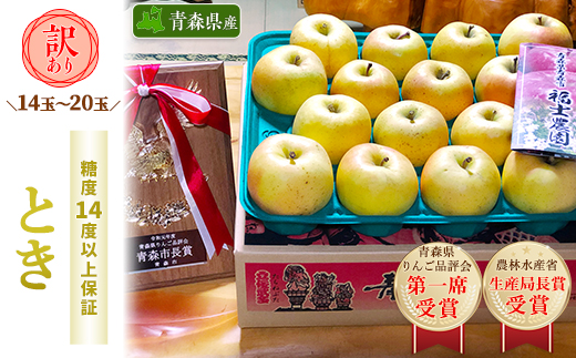 「とき」約5kg・糖度14度以上保証・訳あり家庭用りんご 青森市長賞受賞【配送不可地域：離島・沖縄県】【1106867】