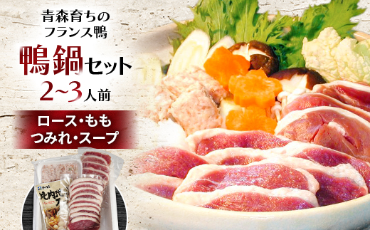 鴨鍋セット 2〜3人前(ロース150g・もも150g・つみれ200g・スープ200g)【配送不可地域：離島】【1146821】