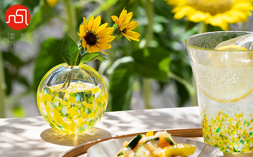 津軽びいどろ一輪挿し　向日葵【1489209】