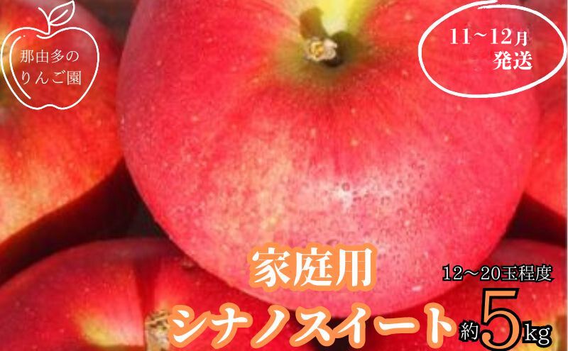 りんご 【11～12月発送】【訳あり】家庭用 シナノスイート 約5kg 糖度13度以上（糖度証明書付き）【 弘前市産 青森りんご 】