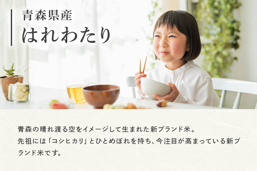 《定期便7ヶ月》 米 令和7年産 青森県産 はれわたり【精米】5kg（5kg×1袋）