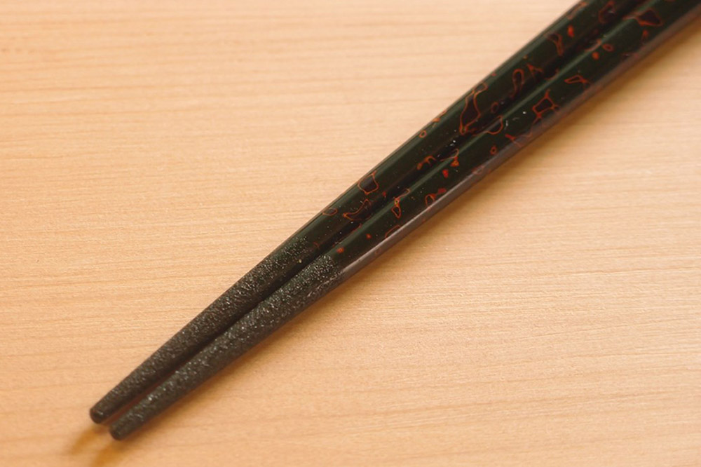 津軽塗 すべらない箸 めじゃ（唐塗 緑・小箸）