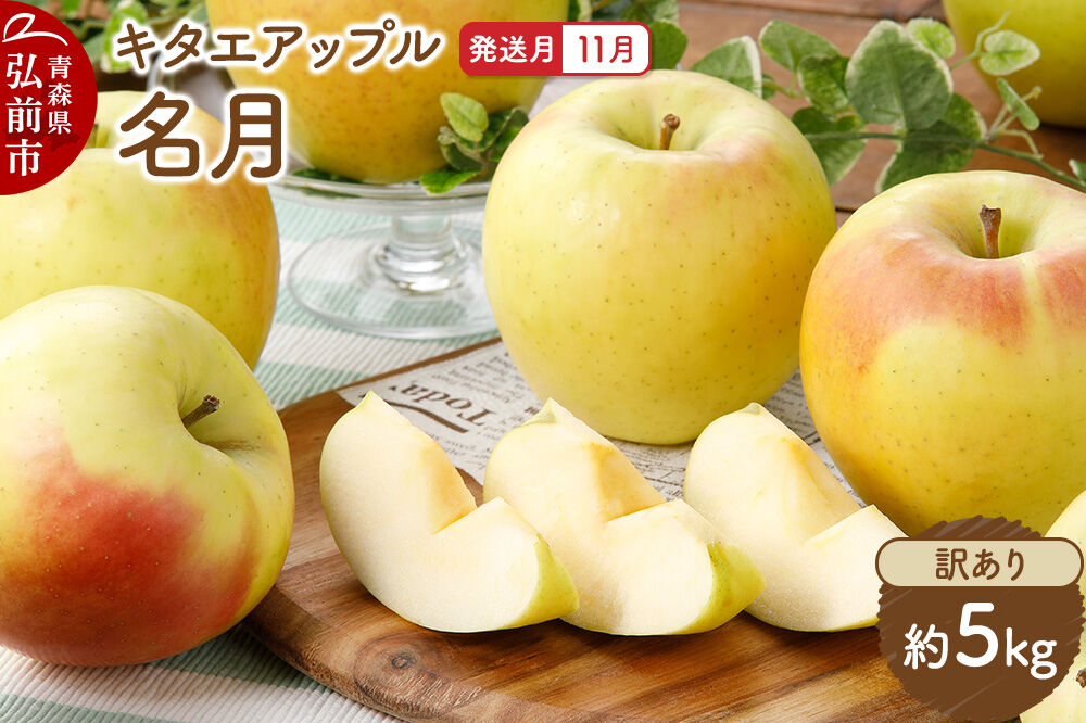 【26年11月発送】りんご 名月【訳あり】約5kg キタエアップル 青森県 弘前市 [先行予約 名月 りんご 訳あり 家庭用 アップル おいしい 果実 果物 黄色 美味 林檎]