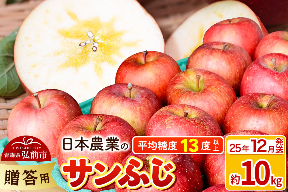 【25年12月発送】りんご 平均糖度13度以上！ サンふじ 約10kg 贈答用 青森 果物 フルーツ 林檎 リンゴ くだもの