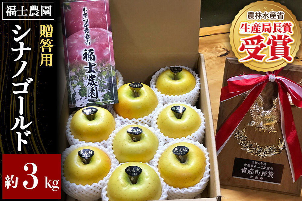 【26年11月発送】りんご シナノゴールド【贈答用・特選】約3kg 青森県 弘前市 [青森県産 産地直送 アップル おいしい 果実 果物 黄色 美味]