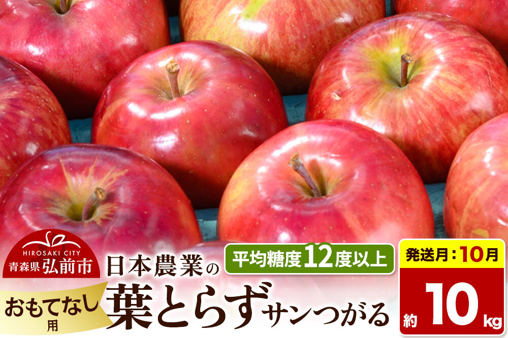 【26年10月発送】りんご 葉とらずサンつがる【おもてなし用】約10kg 平均糖度12度以上 青森県産 果物 フルーツ 林檎 リンゴ くだもの [産地直送 アップル 青森県 弘前市]