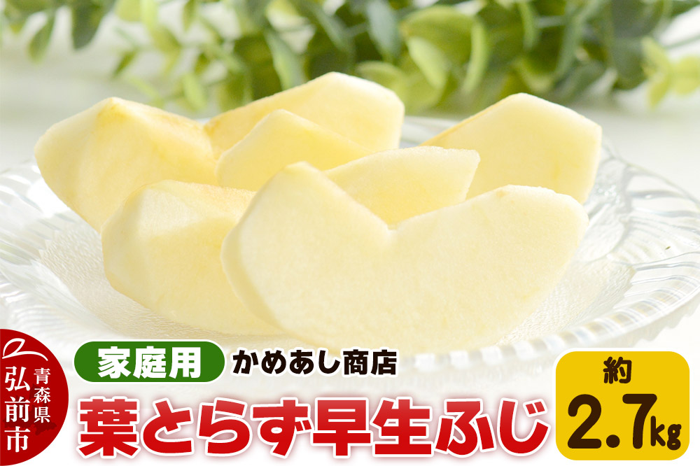 【25年10月発送】りんご 葉とらず 早生ふじ【家庭用】約2.7kg ゴールド農園