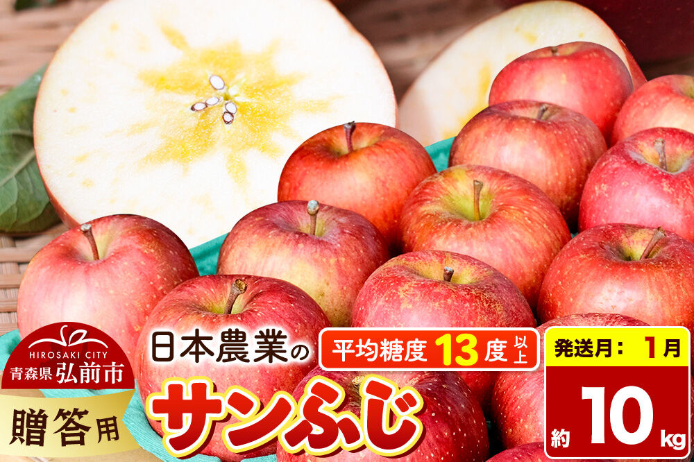 【27年1月発送】りんご サンふじ【贈答用】約10kg 平均糖度13度以上 青森県 弘前市 果物 フルーツ 林檎 リンゴ くだもの 贈り物 ギフト [先行予約 産地直送 アップル 青森県 弘前市]