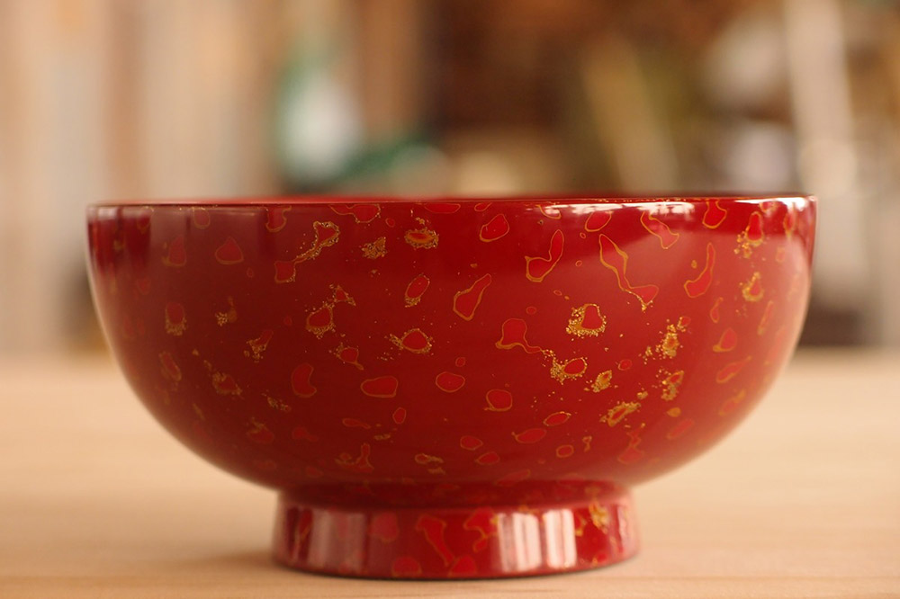 津軽塗 汁椀（唐塗 赤々）