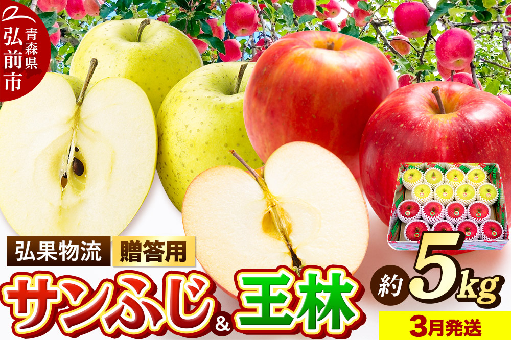 【26年3月発送】りんご 贈答用 サンふじ・王林 詰め合わせ 約5kg
