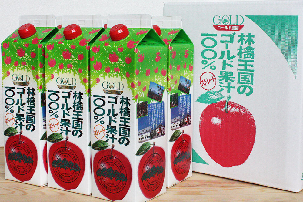 りんごジュース プレミアムストレートジュース【林檎王国】1000ml×6本 紙パック ゴールド農園 かめあし商店 [りんごジュース ストレートジュース 完熟 リンゴ 林檎 紙パック ゴールド農園 かめあし商店 青森県産 弘前市]