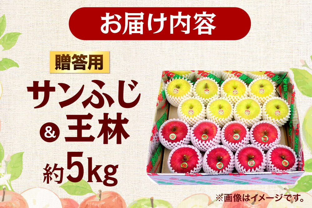 【26年12月発送】りんご 贈答用 サンふじ・王林 詰め合わせ 約5kg [アップル おいしい お歳暮 お中元 ギフト ふじ プレゼント りんご 王林 黄色 果実 果物 詰め合わせ 詰合 赤色 贈り物 贈答用 美味 林檎]