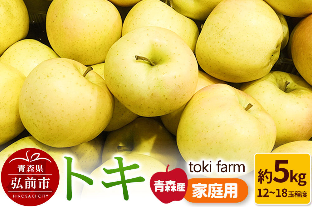 【26年9月中旬〜クール便発送】りんご トキ 約5kg（12〜18玉程度）家庭用 toki farm [クール便 アップル おいしい りんご 果実 果物 美味 林檎 青森県 弘前市]
