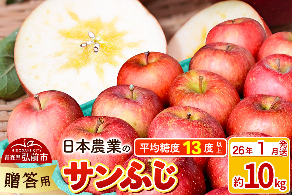【26年1月発送】りんご 平均糖度13度以上！ サンふじ 約10kg 贈答用 青森 果物 フルーツ 林檎 リンゴ くだもの