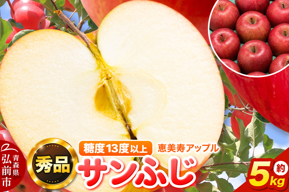 りんご 【糖度13度以上】サンふじ 約5kg 【秀品】 青森県 フルーツ 果物