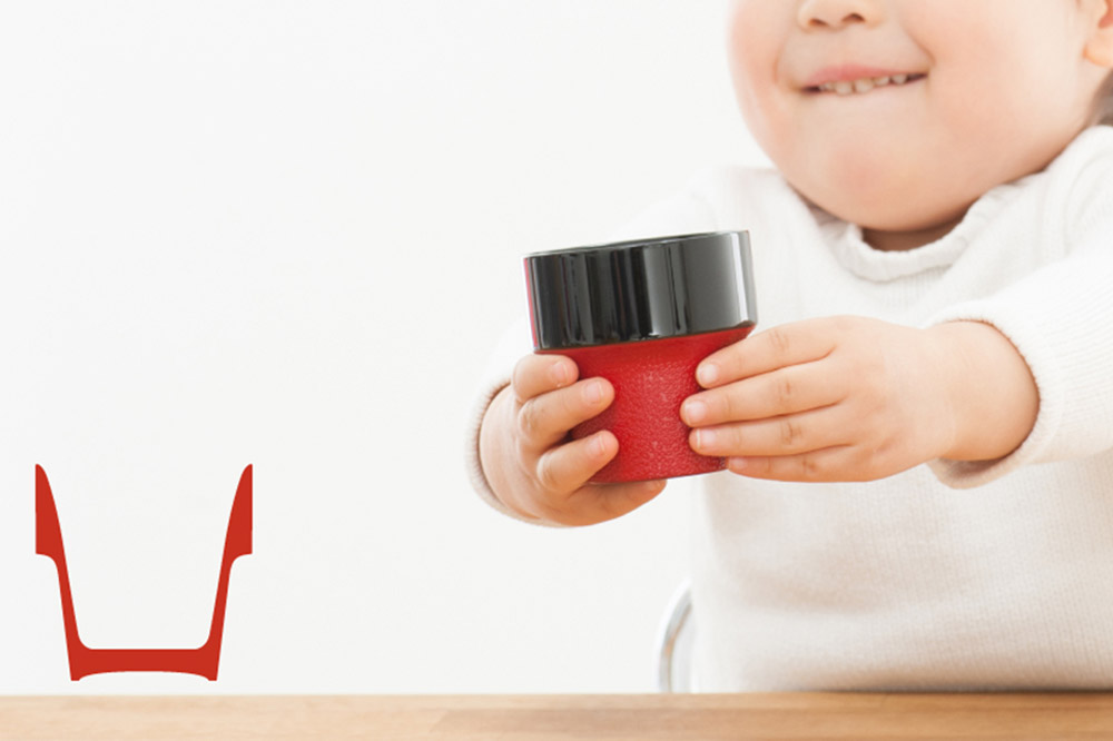 aeru 津軽塗りの こぼしにくい【コップ】（橙七々子塗り）食器 津軽塗 湯呑 湯呑み 湯のみ ぐい呑み ベビー 赤ちゃん 子供 介護 高齢者 プレゼント ギフト ベビー用品 ベビー食器 こども食器 おしゃれ 津軽塗り 工芸品 青森 青森県