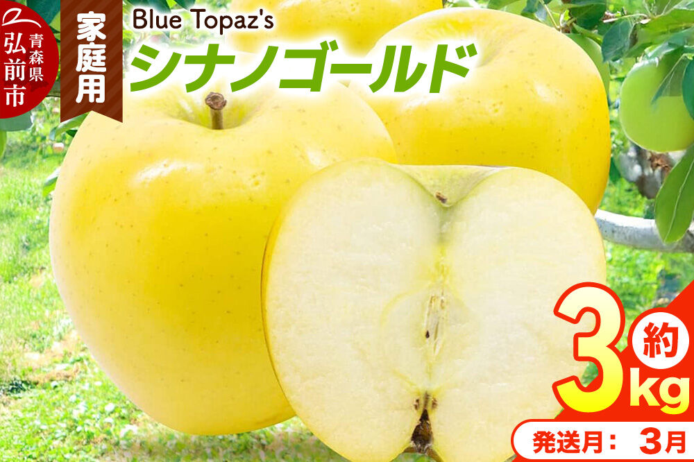 【27年3月クール便発送】りんご シナノゴールド【家庭用】約3kg 青森県 弘前市 [先行予約 クール便 アップル おいしい ふじ りんご 果実 果物 黄色 津軽 糖度 美味 林檎]