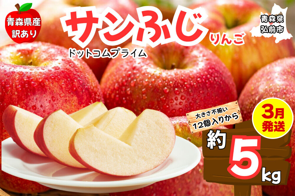 【3月クール便発送 訳あり ご家庭用】りんご サンふじ 5kg ふじりんご 青森県産 青森 果物 フルーツ 林檎 リンゴ くだもの 弘前市
