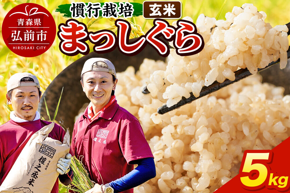 【寄附金額見直しました】まっしぐら 5kg ［玄米］ 慣行栽培 青森県産 令和7年産 [お米 東北 玄米 青森 青森県産 米 ブランド米]