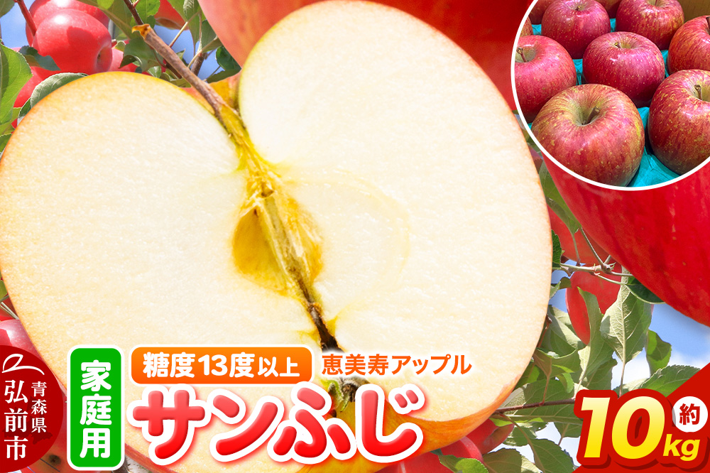 りんご 【糖度13度以上】サンふじ 約10kg 【家庭用】 青森県 フルーツ 果物