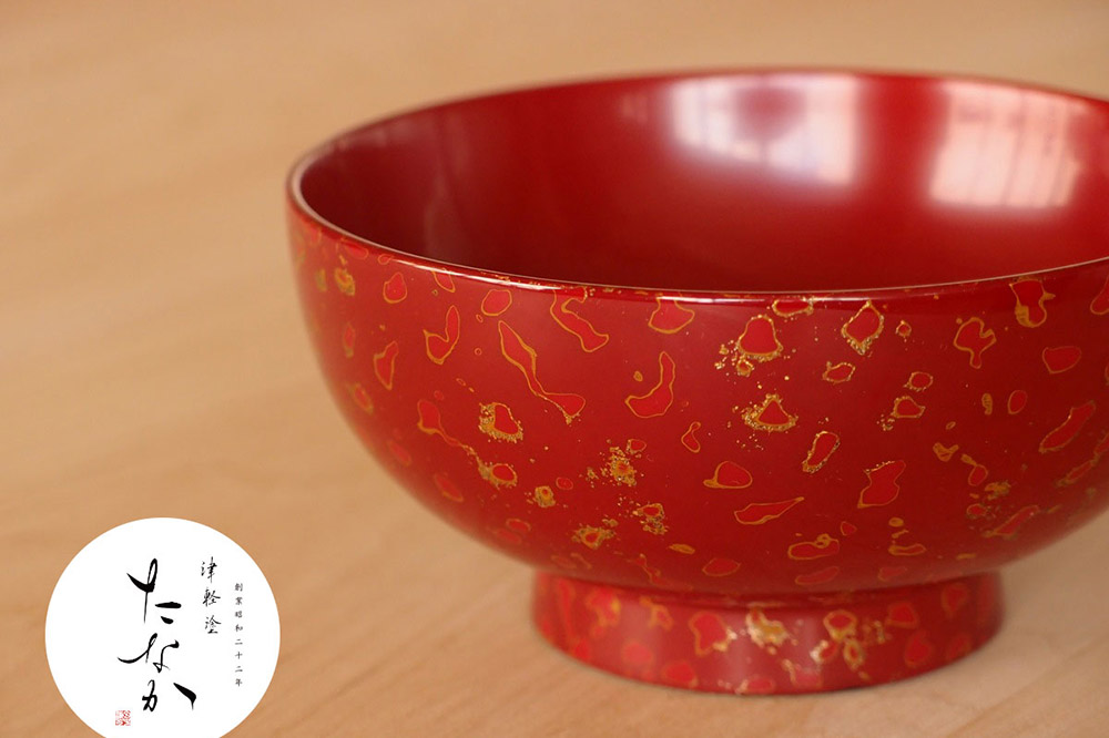 津軽塗 汁椀（唐塗 赤々）