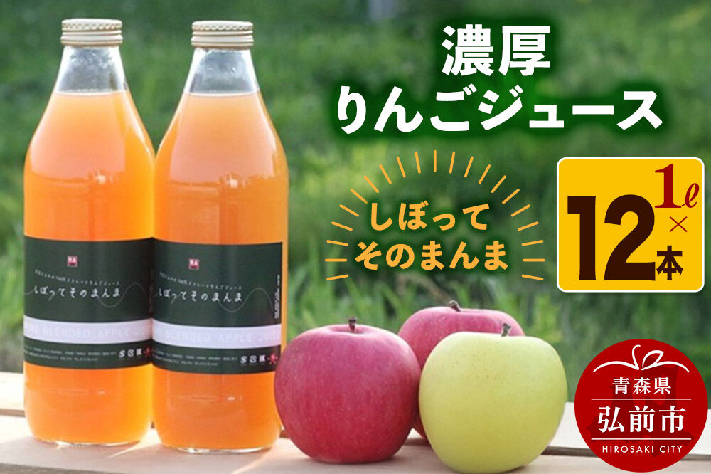 【寄附金額見直しました】濃厚りんごジュース『しぼって そのまんま』1L×12本 RED APPLE [アップル おいしい ジュース りんご 飲料 果実 果物 美味 林檎]