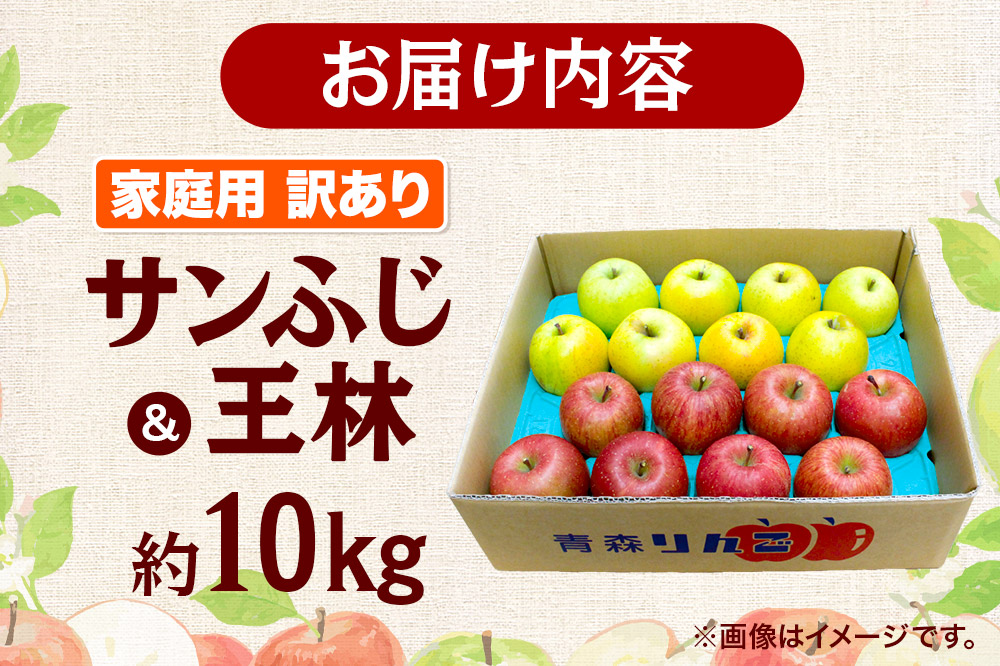 【寄附金額見直しました】【26年3月発送】りんご 家庭用 訳あり サンふじ・王林 詰め合わせ 約10kg 林檎 リンゴ 果物 くだもの フルーツ 青森