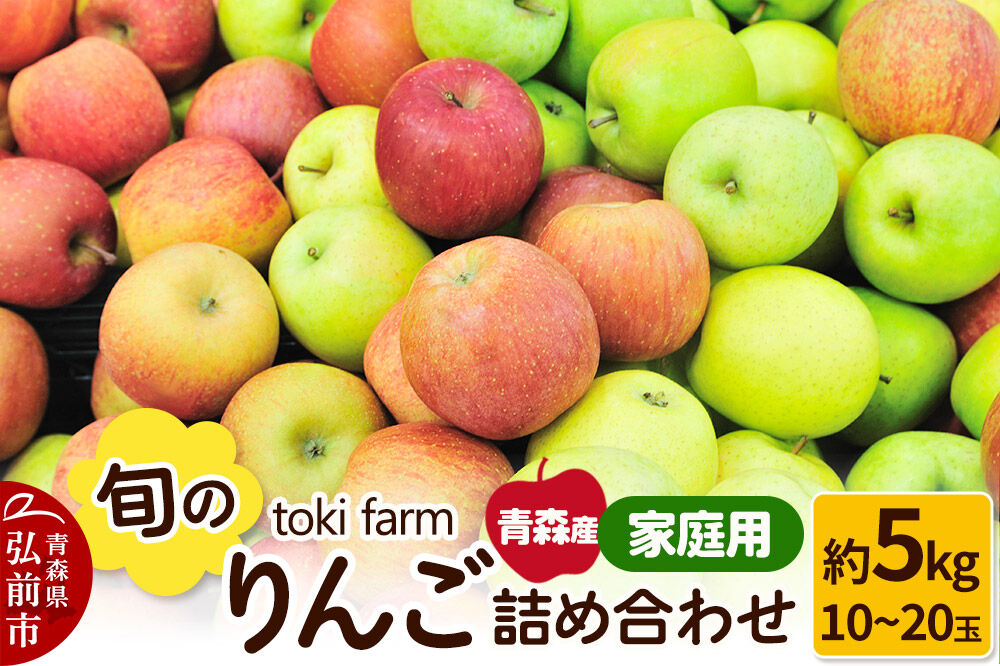【26年11月中旬〜発送】りんご 旬のりんご詰め合わせ 約5kg（12〜20玉程度）家庭用 toki farm [アップル おいしい りんご 果実 果物 詰め合わせ 詰合 美味 林檎 青森県 弘前市]