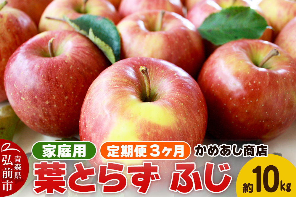 【25年12月〜発送】《定期便3ヶ月》りんご 葉とらず ふじ《家庭用》約10kg ゴールド農園