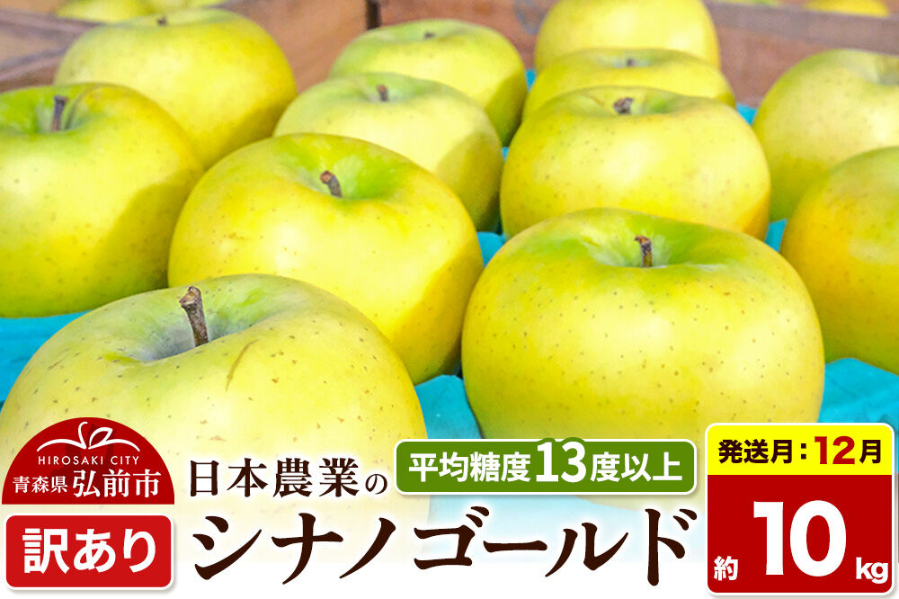 【26年12月発送】りんご シナノゴールド【訳あり】約10kg 平均糖度13度以上 青森県 弘前市 果物 フルーツ 林檎 リンゴ くだもの 不揃い 規格外 先行受付 [先行受付 家庭用 産地直送 アップル 青森県 弘前市]