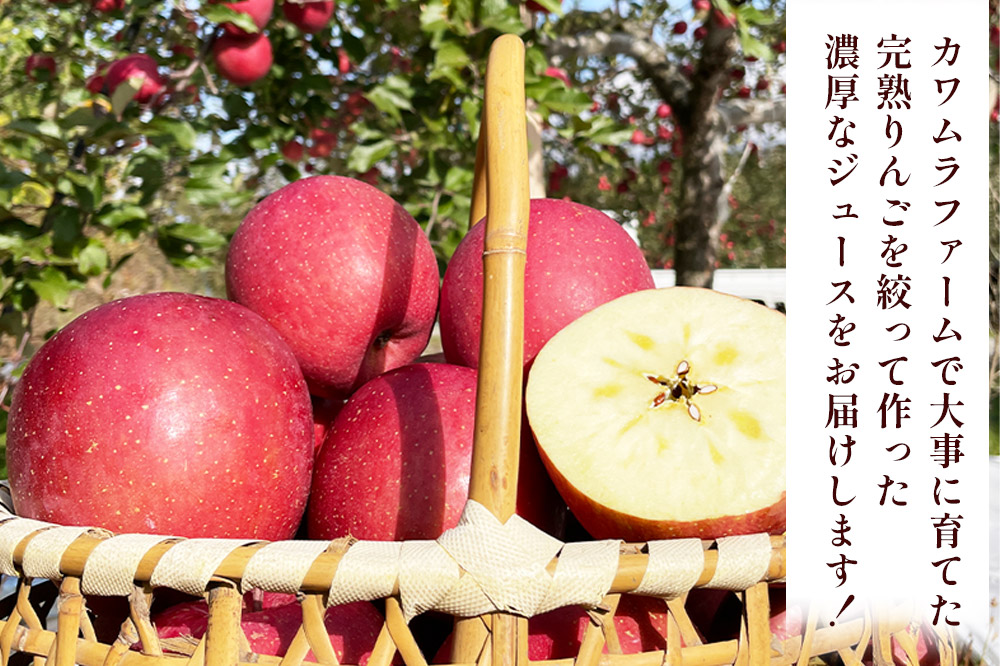 無添加 りんごジュース 3種 飲み比べ 1L×3本【葉とらずふじ・王林・千雪】カワムラファーム