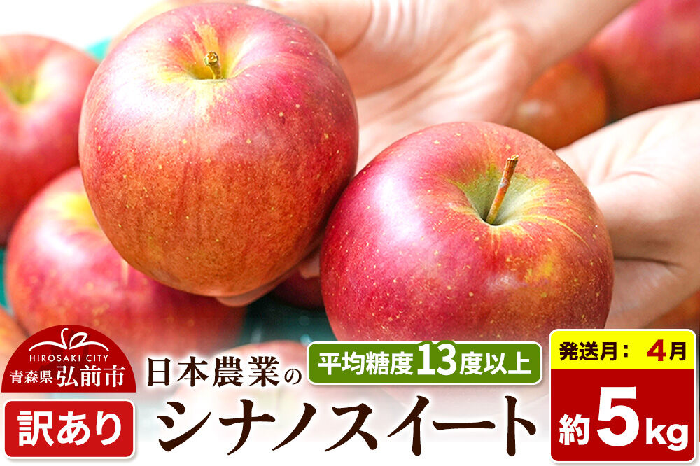 【27年4月クール便発送】りんご シナノスイート【訳あり】約5kg【CA貯蔵】平均糖度13度以上 青森県 弘前市 果物 フルーツ 林檎 リンゴ くだもの 不揃い 規格外 先行受付 [先行予約 クール便 家庭用 産地直送 アップル 青森県 弘前市]