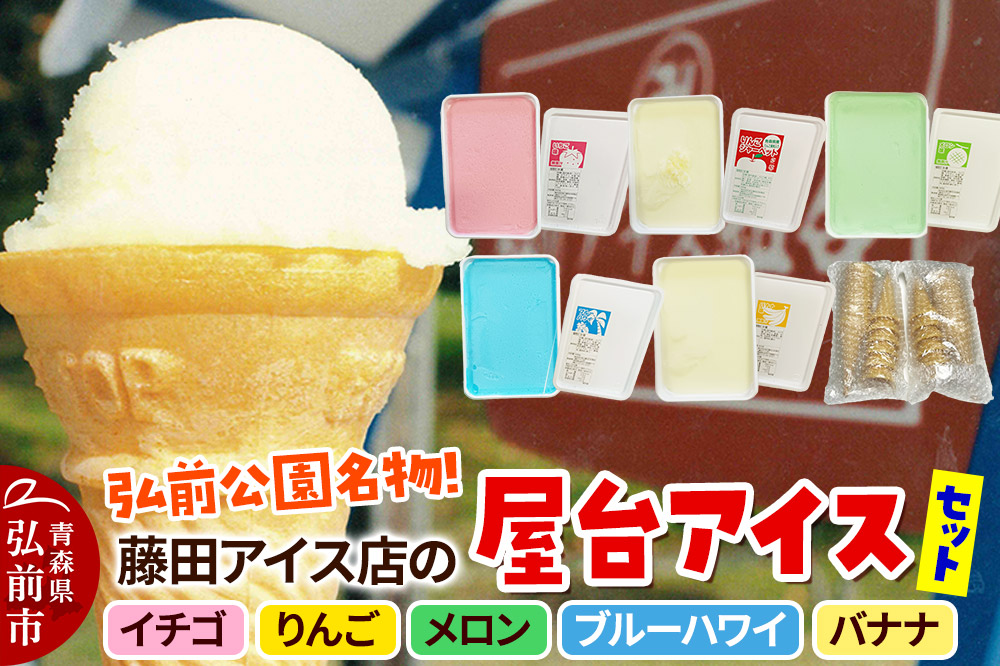 アイス 藤田アイス店 よくばりアイスセット[ケースアイス×5種類+コーン×20個]