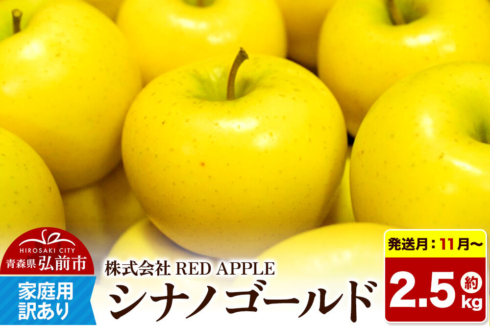 【26年11月〜発送】りんご【訳あり】家庭用 シナノゴールド 約2.5kg 先行受付 [アップル おいしい シナノ シナノゴールド りんご 黄色 果実 果物 美味 林檎]