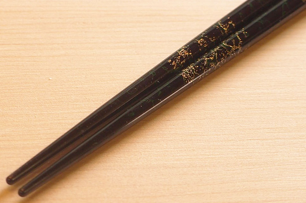 津軽塗 唐塗箸（唐塗 黒・大箸） [うるし塗り お箸 カトラリー つがるぬり つがる塗り はし 漆器 食器 青森 津軽 津軽塗 箸 和食器]
