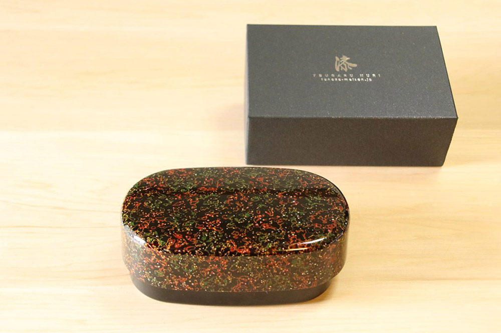 津軽塗 弁当箱（唐塗 貝蒔 呂）